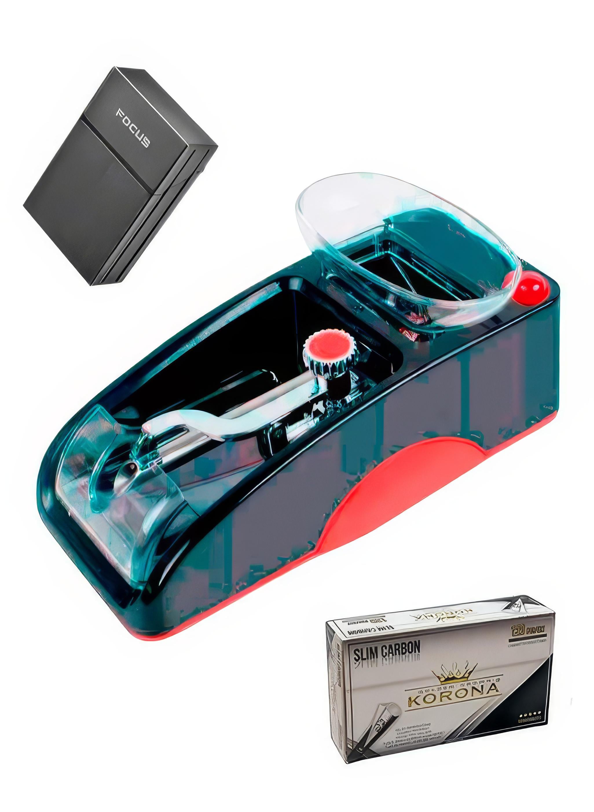 Машинка для сигарет Slim Gerui 005 для гильз 6,5 мм/портсигар и гильзы Korona Slim Carbon 6,5 мм 120 шт.