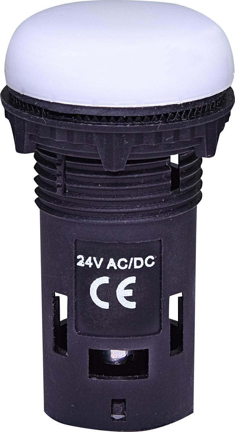 Лампа сигнальная LED ETI ECLI-22-024C-W 24V AC/DC матовая Белый (4771215)