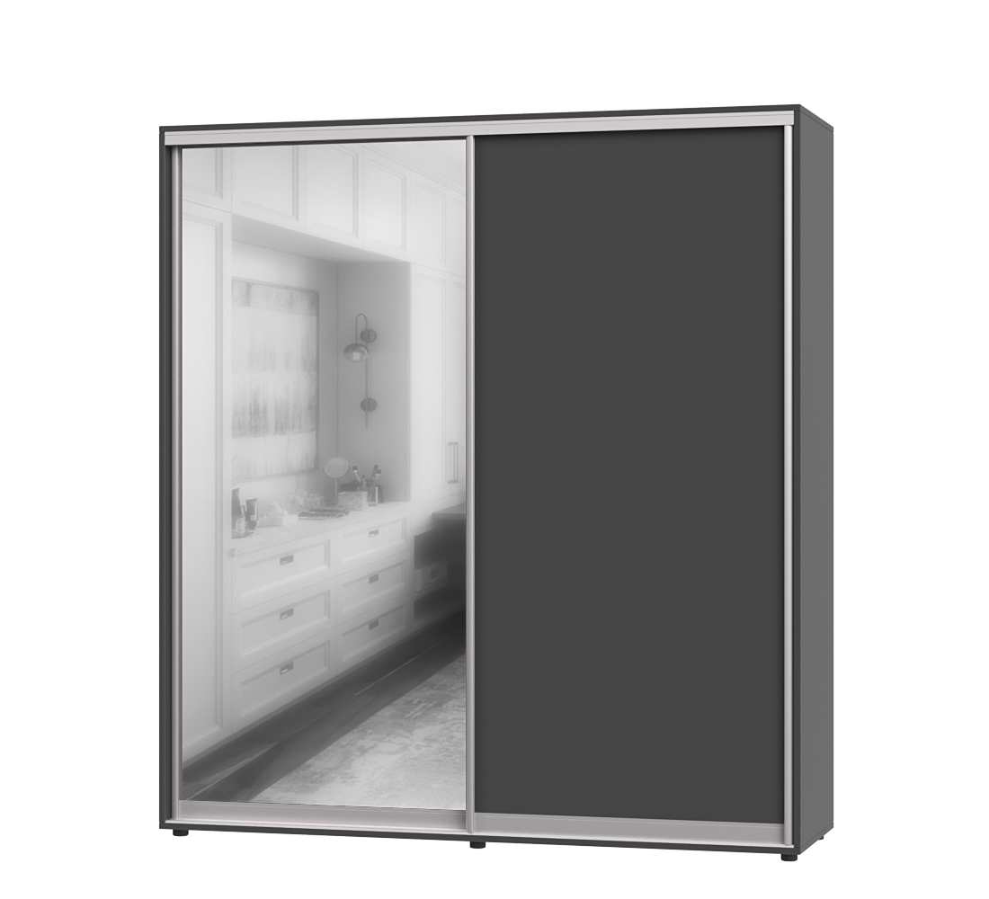 Шкаф-купе двухдверный Эверест ШК-05 210х60х220 см 
Антрацит (07401)