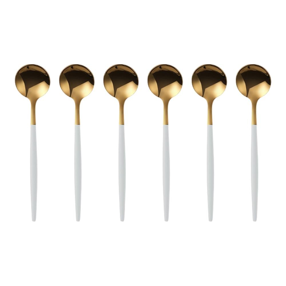 Набір чайних ложок з нержавіючої сталі 6 шт. Білий (HP-20-10)