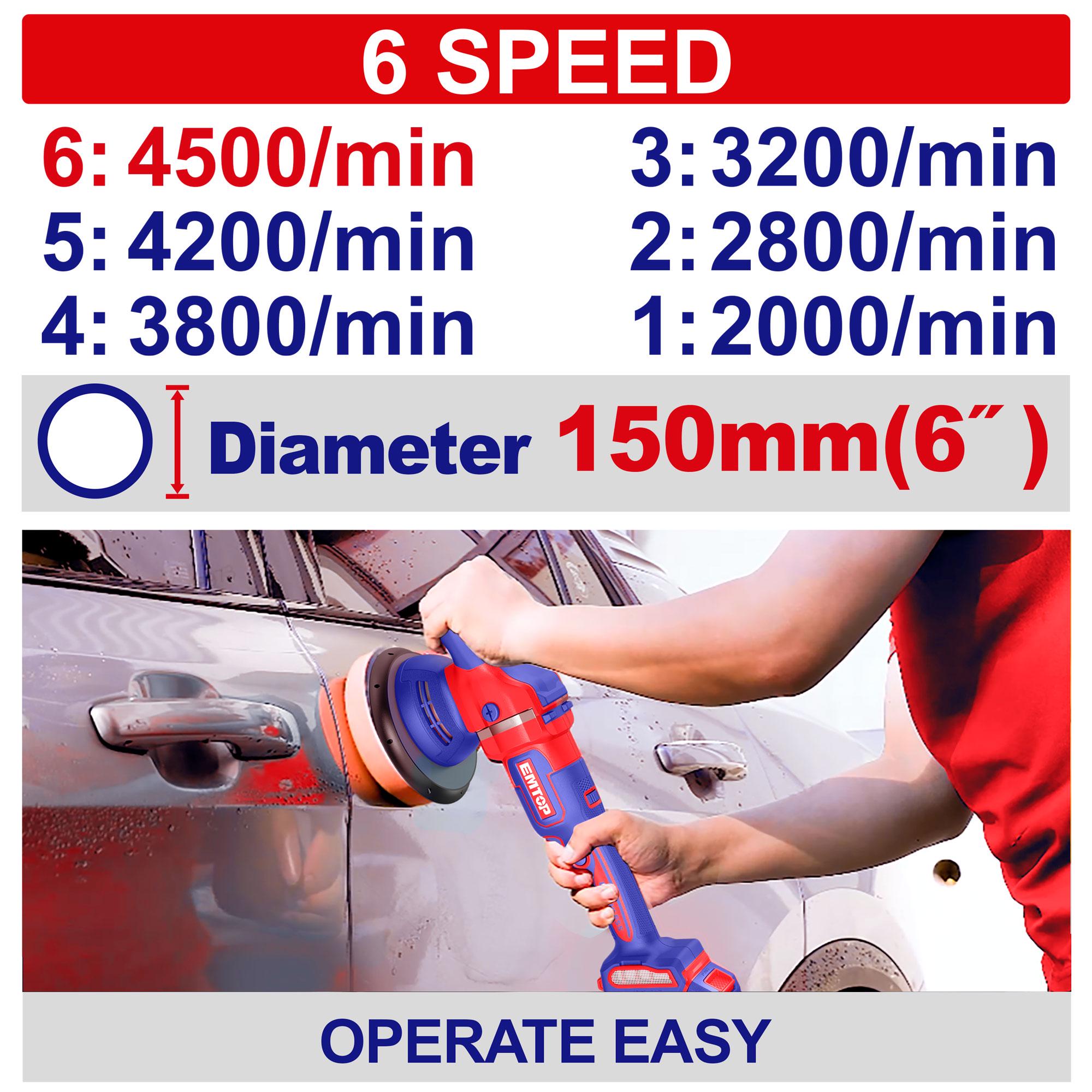 Машина полировальная аккумуляторная EMTOP ELAP20151 - фото 14