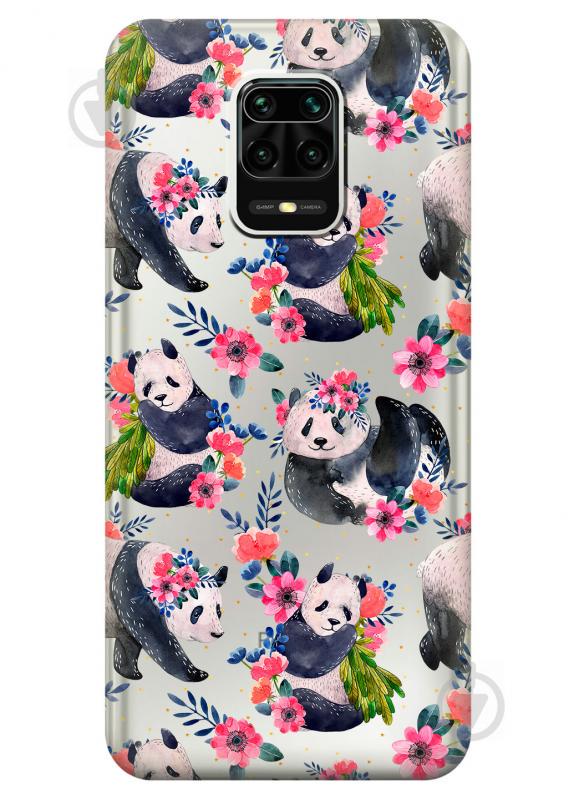 Силиконовый чехол iSwag для Xiaomi Redmi Note 9s Пандочки (KS2598)