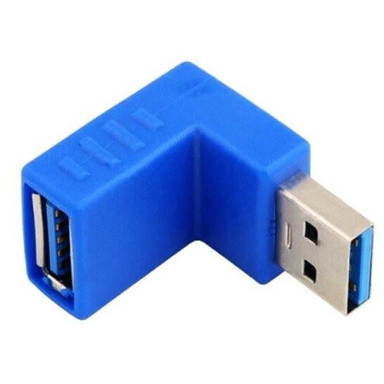Адаптер-переходник угловой SUNROZ 3.0 USB Male-USB Female UP Blue (B48539)