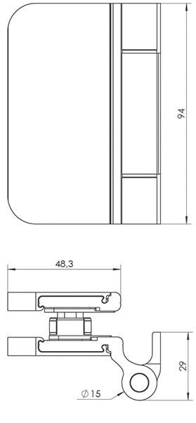 Петля для стекла WALA WTB с круглой крышкой Черный (WTB8010441X BL) - фото 5 Петля для стекла WALA WTB с круглой крышкой Черный (WTB8010441X BL) - фото 5