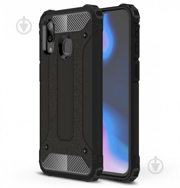 Бронированный противоударный TPU+PC чехол Epik Immortal для Samsung Galaxy A40 (A405F) Черный (707628)