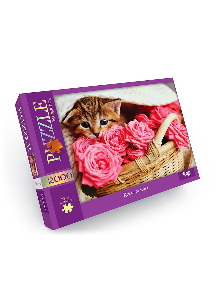 Пазлы детские Danko Toys "Kitten in roses" 660х940 мм 2000 элементов (C2000-01-05)