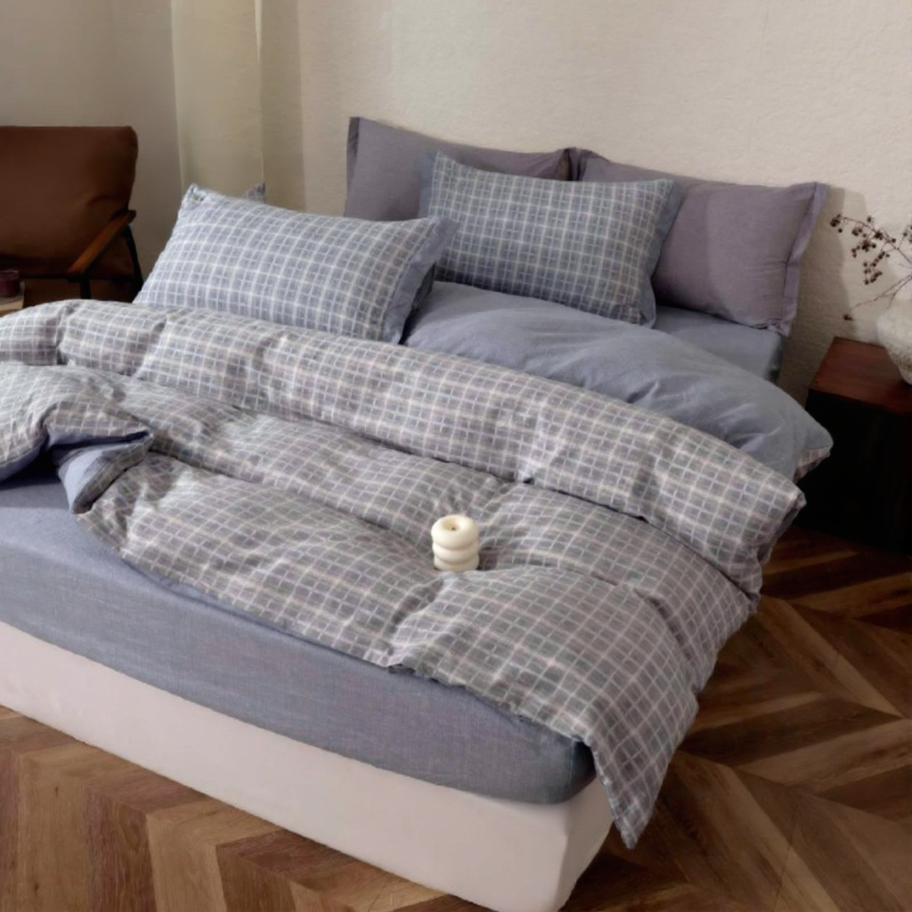 Постільна білизна варена бавовна полуторний 50х70 см Блакитний