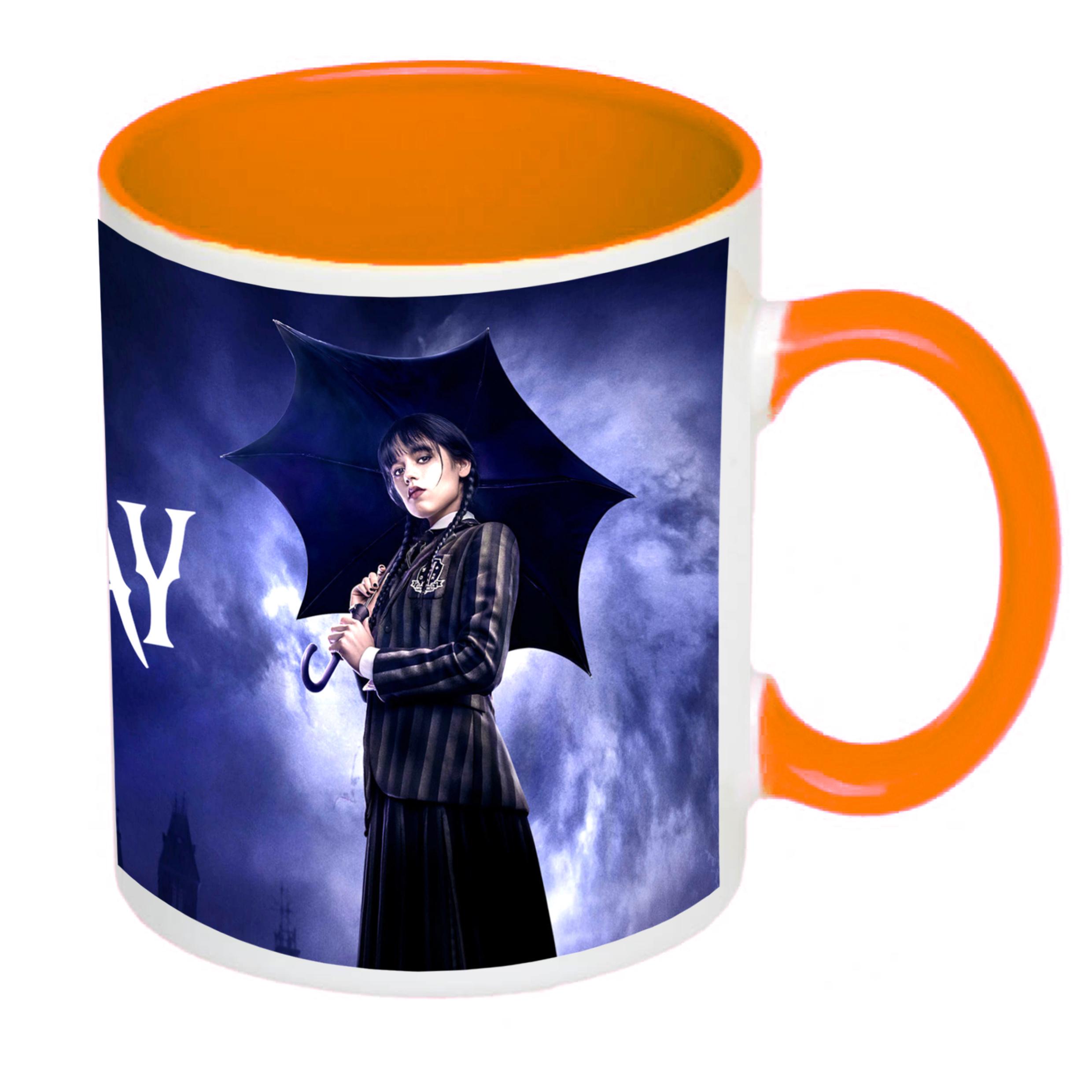 Чашка с принтом Wednesday 330 мл Оранжевый (17840) - фото 2