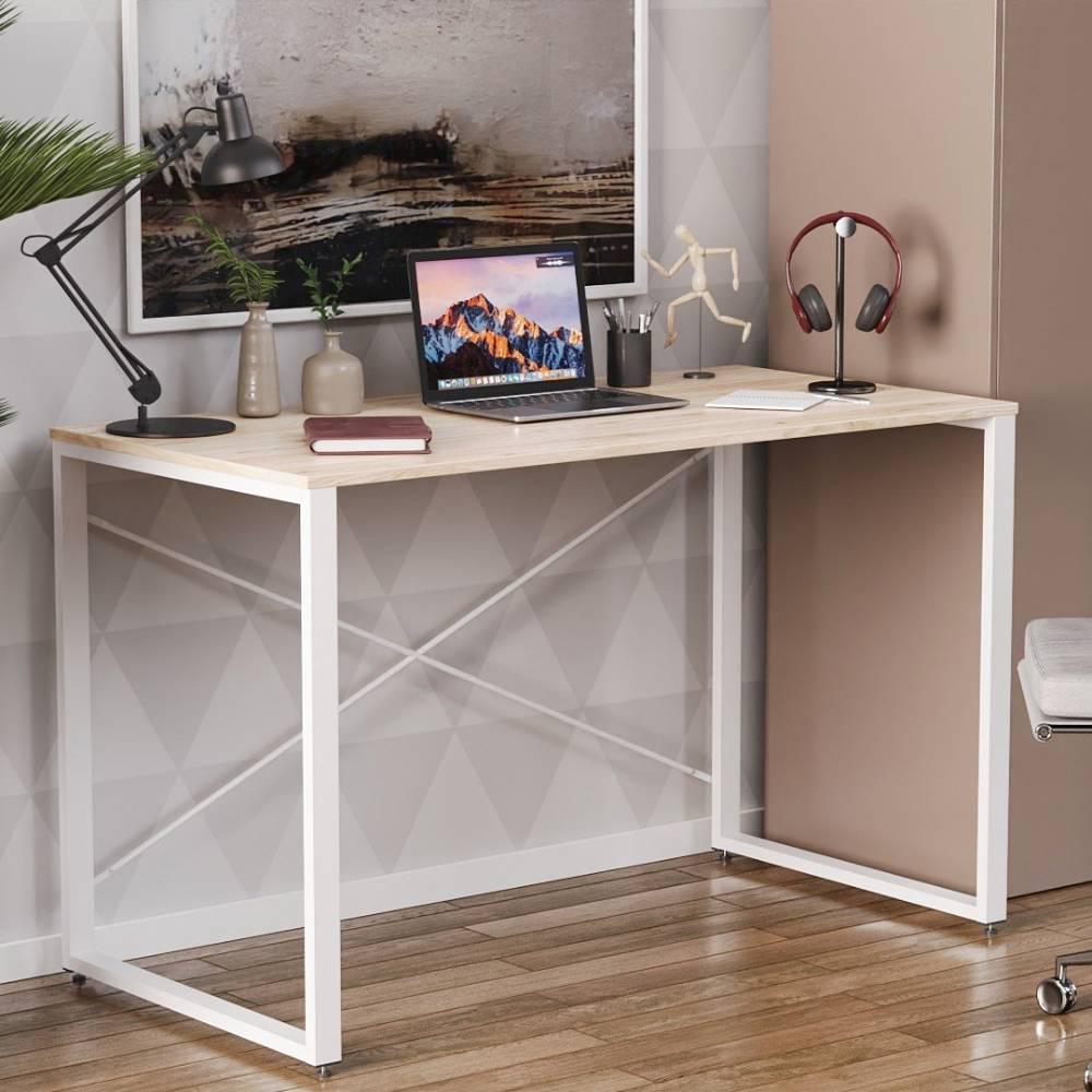 Письменный стол Ferrum-decor Конект ДСП 16 мм 75x120x60 Белый/Дуб Сан-Марино (FRD-104208)