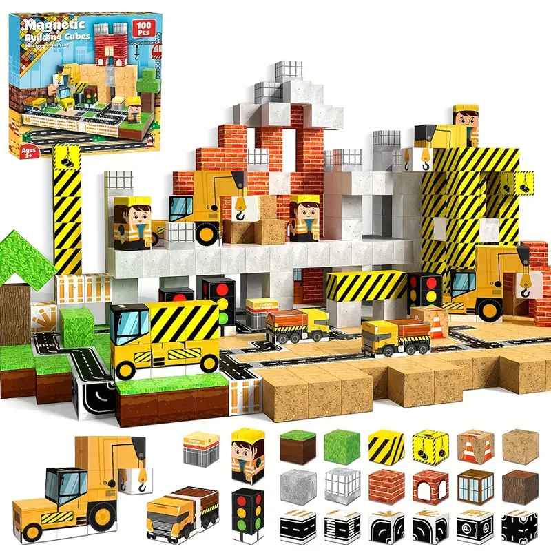 Конструктор магнитный Minecraft Спецтехника на магнитах 100 шт. (2742159014) - фото 1 Конструктор магнитный Minecraft Спецтехника на магнитах 100 шт. (2742159014) - фото 1