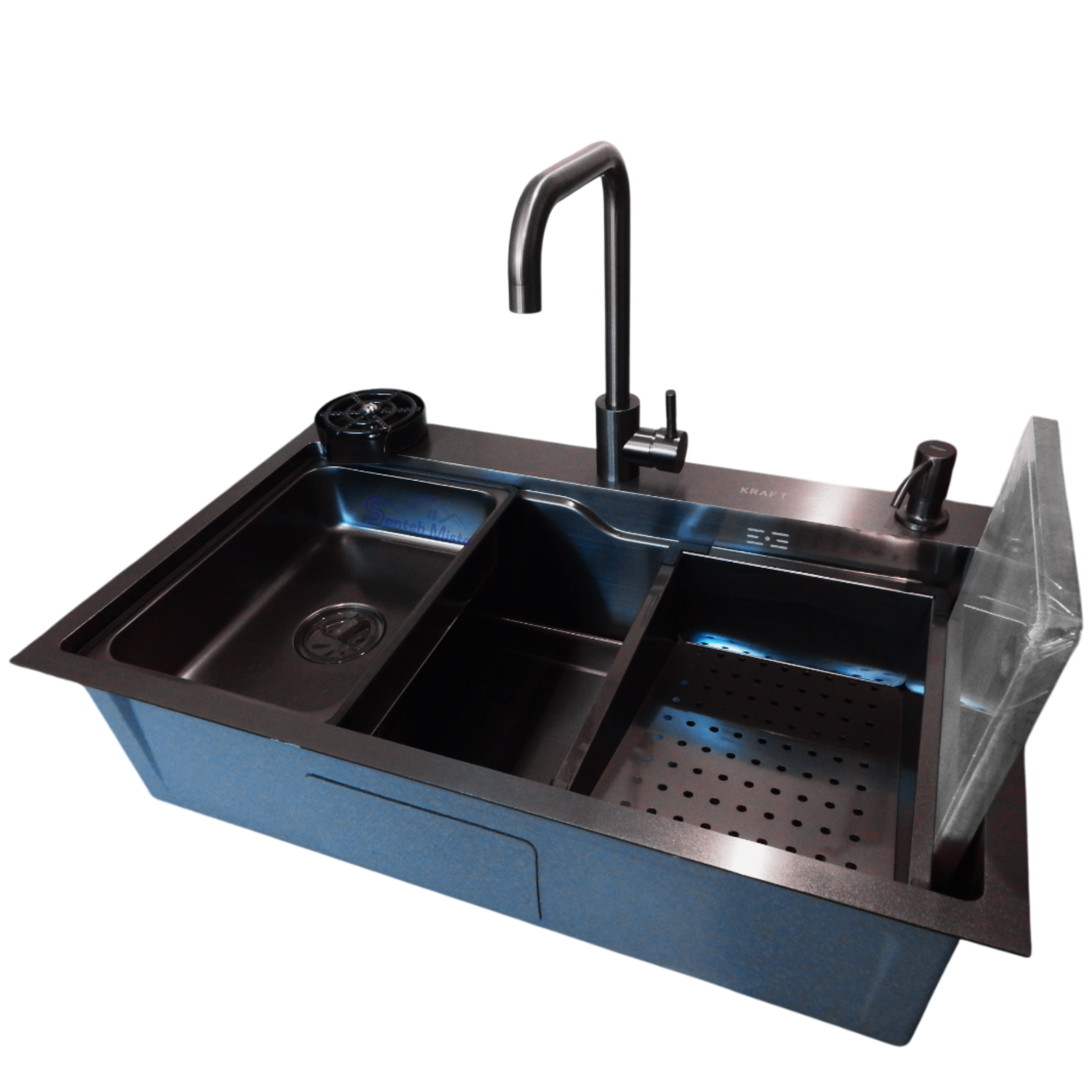 Комплект кухонної мийки Kraft HM 6845 Nano Black (39069)