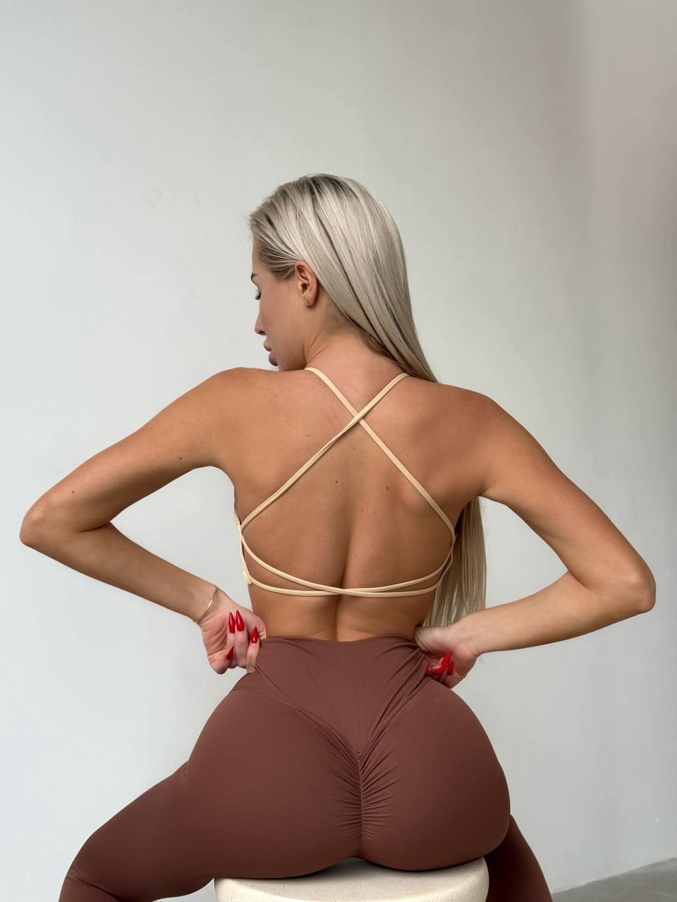 Леггинсы Brazilian без V-выреза cзади с эффектом пуш-ап S Шоколадный (LJ06S) - фото 5