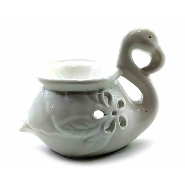 Аромалампа керамическая Фламинго 12х10х7 см Светло-серый