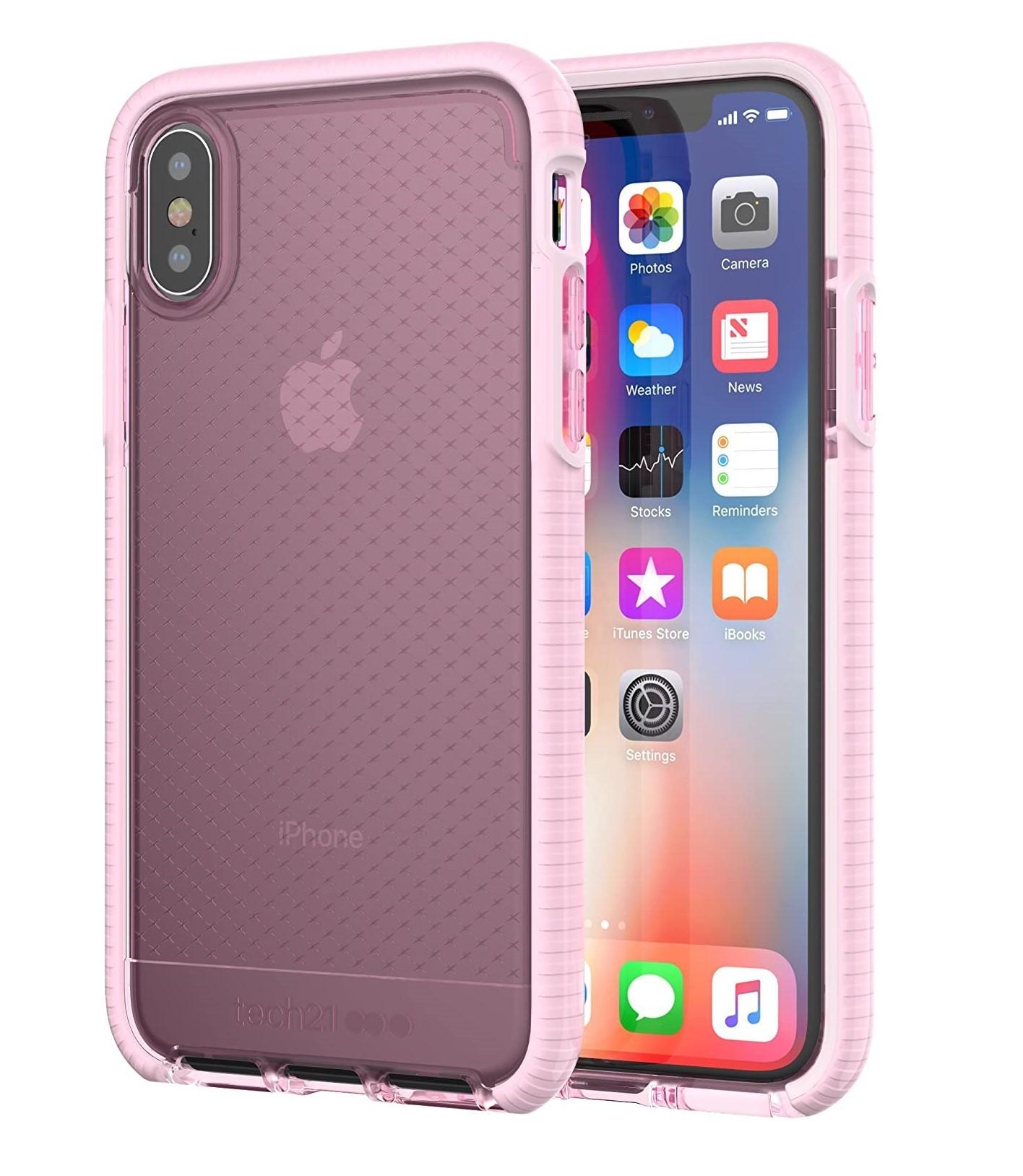 Чехол противоударный Tech21 Evo Check для Iphone X/XS Rose Tint White