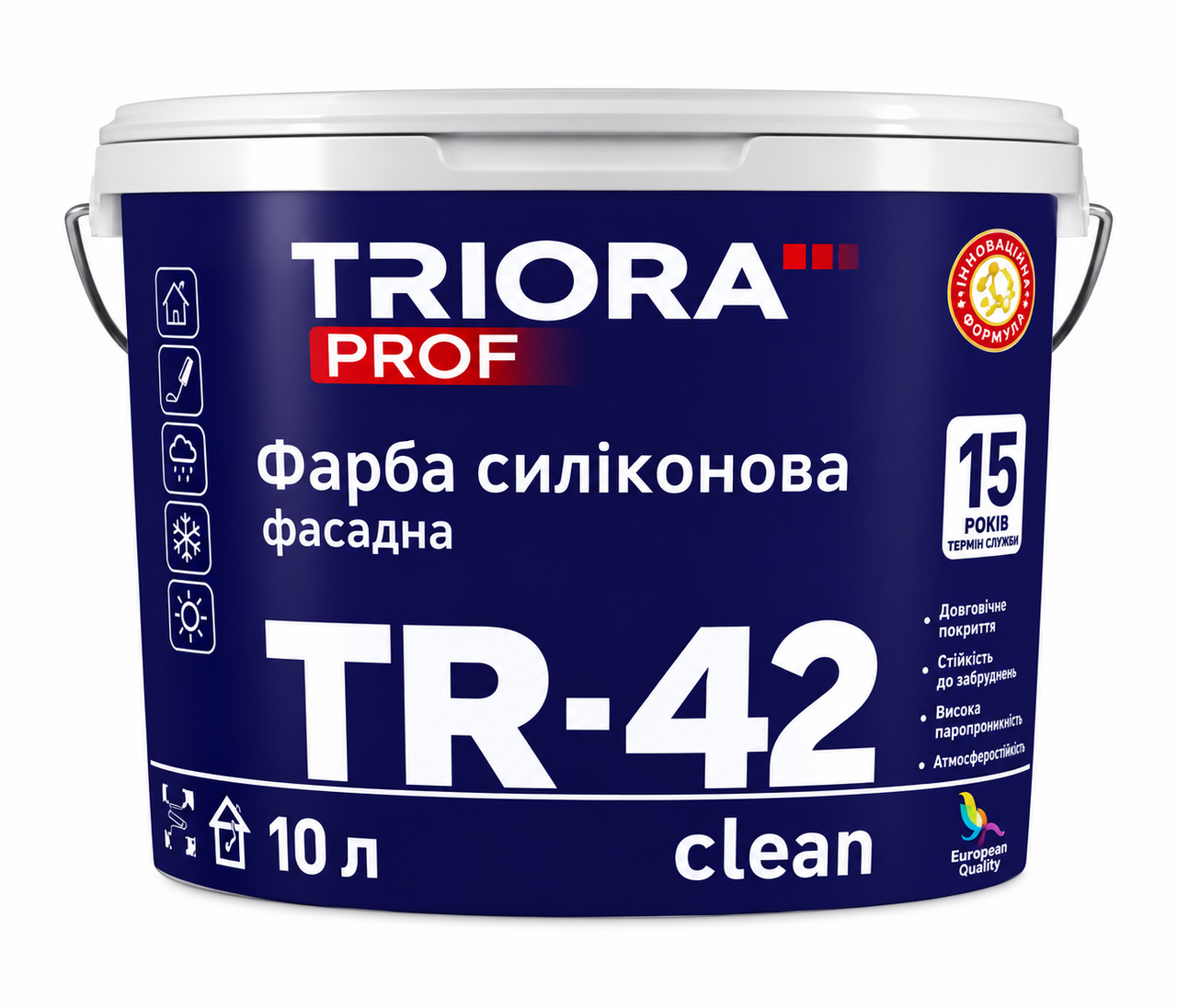 Краска фасадная силиконовая TRIORA TR-42 Clean 10 л (3150871717)