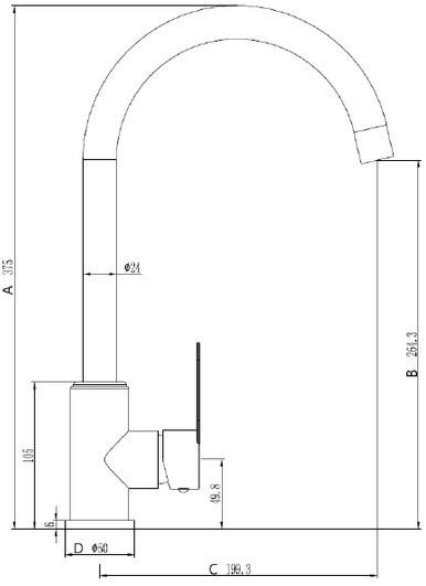 Смеситель для кухни Invena Iron BZ-53-L23 - фото 2