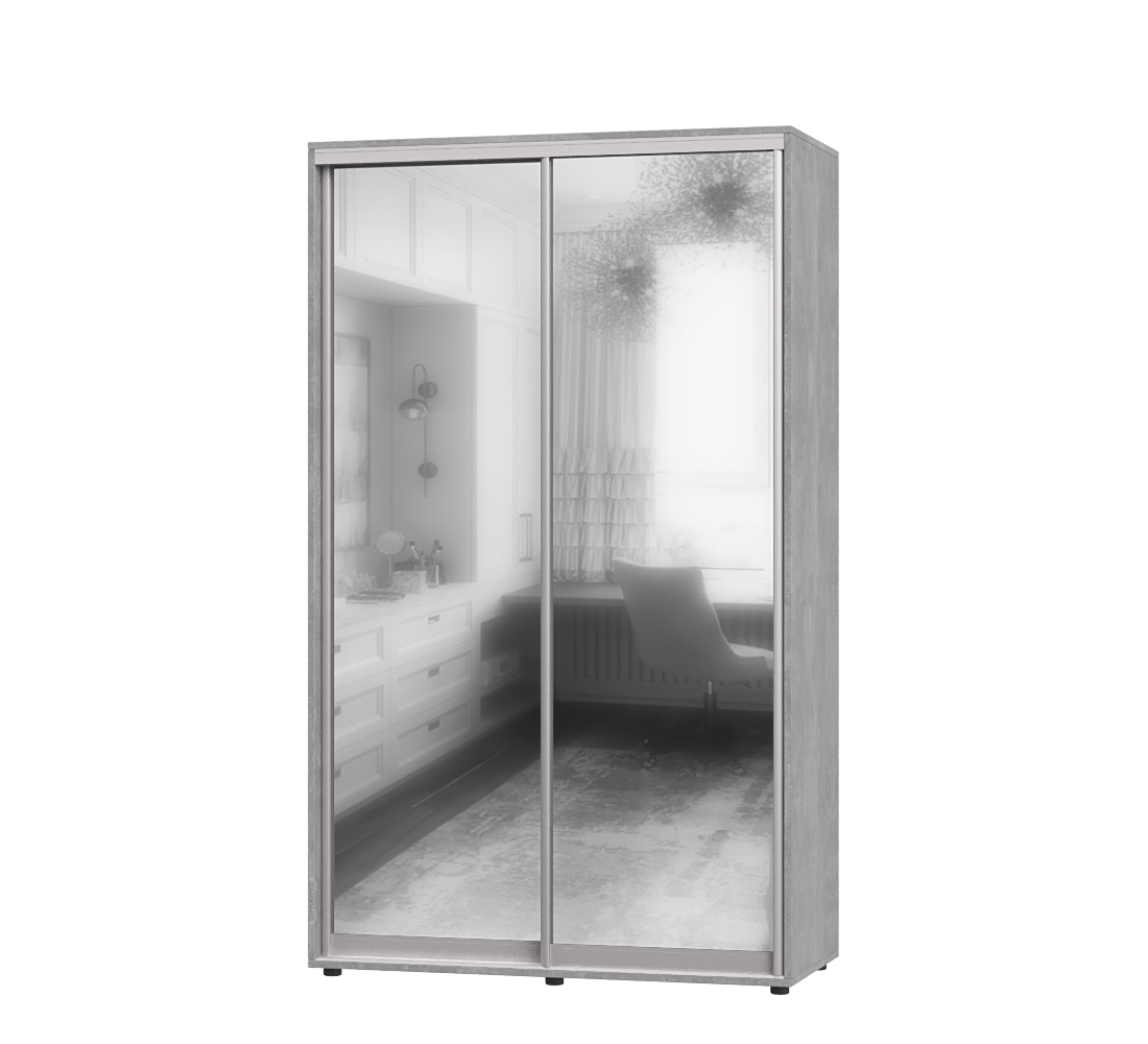 Шкаф-купе двухдверный Эверест ШК-01 120х60х220 см Бетон (06866)