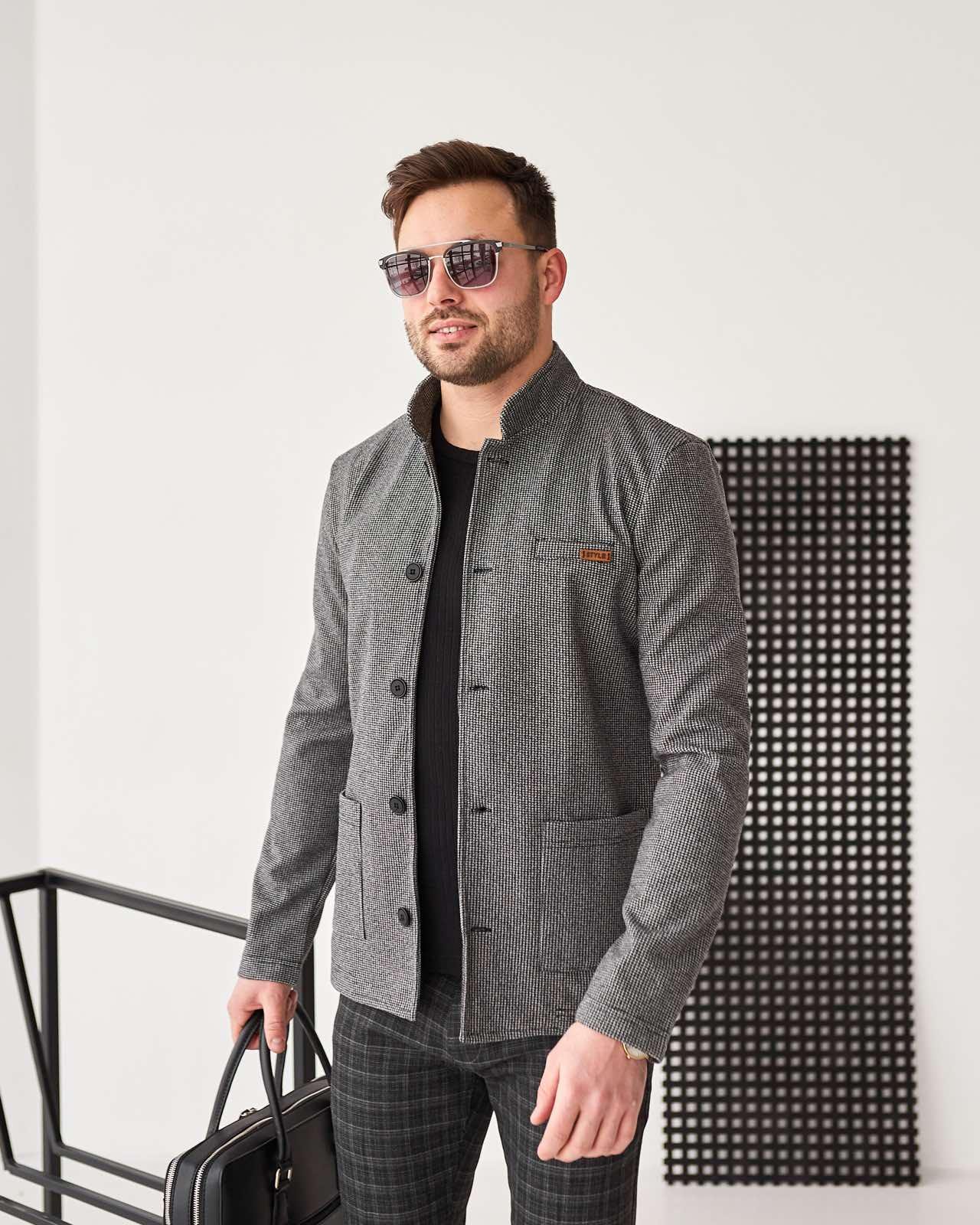 Пиджак-стойка Casual S Серый (2323)