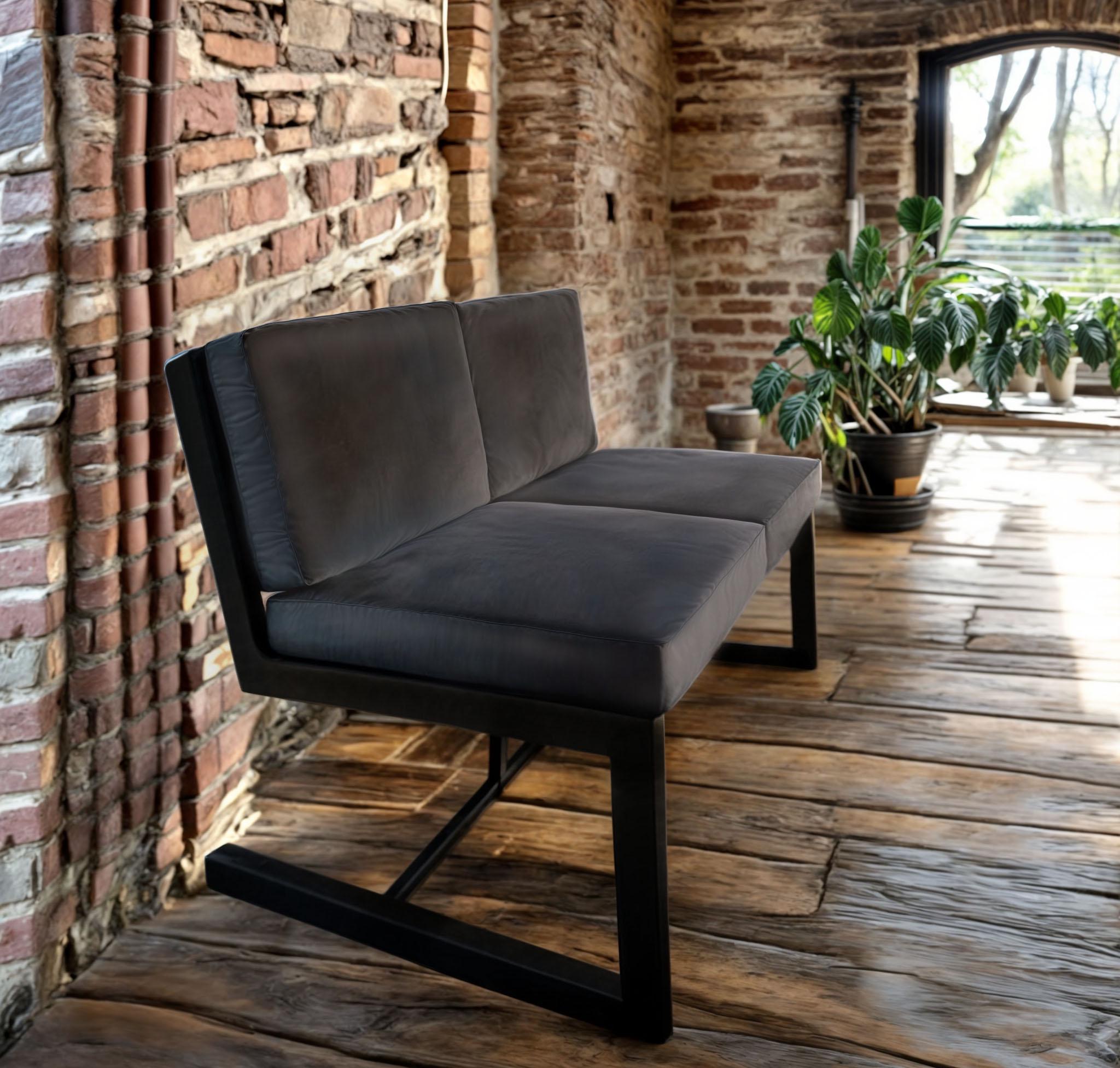 Диван металевий Tobi Sho Флекс DV6 з подушками 750х1560х700 мм велюр 32/Темно-сірий (DV069084) - фото 2 Диван металевий Tobi Sho Флекс DV6 з подушками 750х1560х700 мм велюр 32/Темно-сірий (DV069084) - фото 2