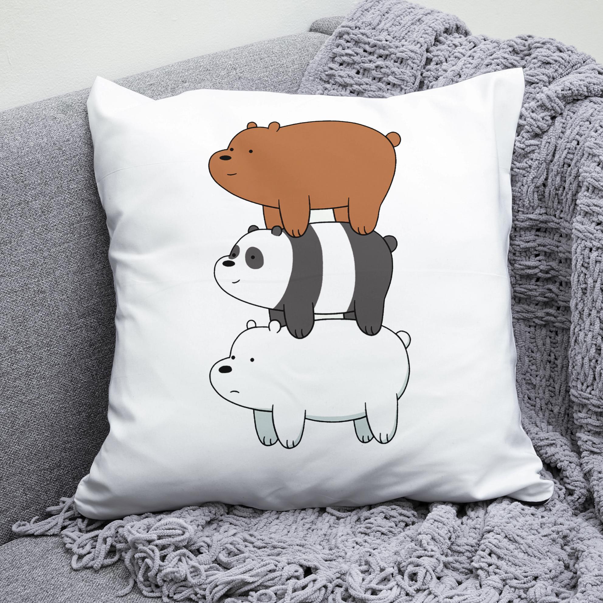 Плюшевая подушка квадрат с принтом We Bare Bears "2