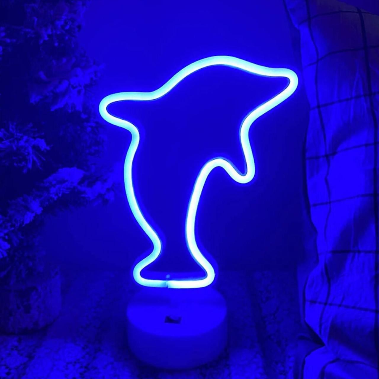 Светильник настенный Decoration Lamp Dolphin на батарейках и USB Синий (777571) - фото 3 Светильник настенный Decoration Lamp Dolphin на батарейках и USB Синий (777571) - фото 3