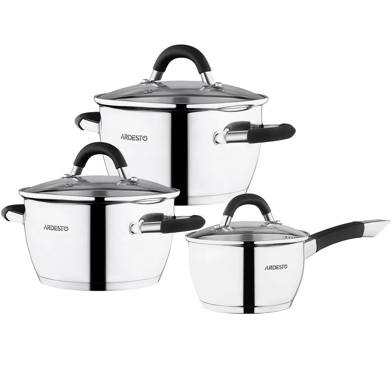 Набор из нержавеющей стали кухонной посуды Ardesto Gemini Livorno 6 шт. Серебристый (AR1906SG)
