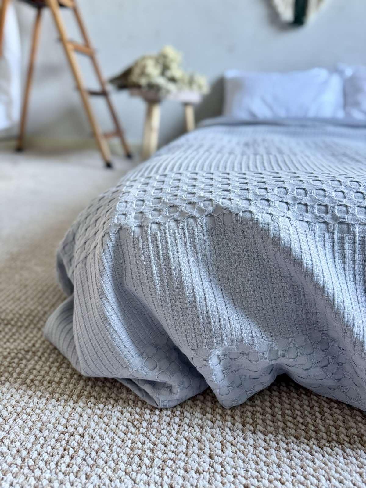 Покрывало вафельное Марокко 180х220 см Серый (18093946)