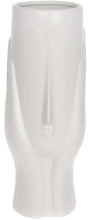 Ваза керамическая Illusion Лицо 12х12х30 см Белый матовый (BD-795-448)