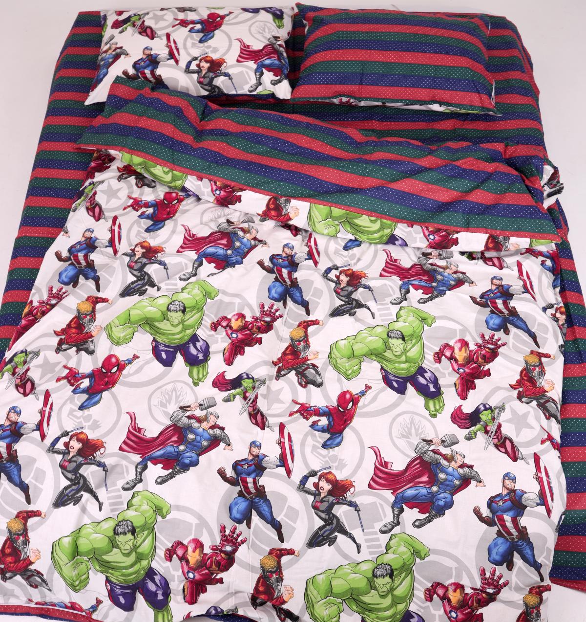 Комплект постільної білизни PaniPava Супергерої Марвел бязь 155х215 см (10100737)