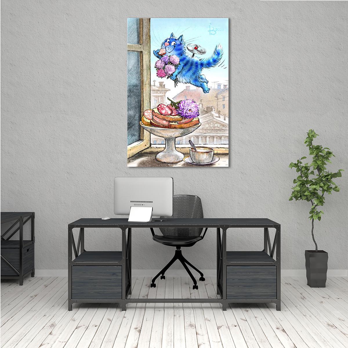 Модульная картина Кот Карлсон 1 модуль 40х60 см