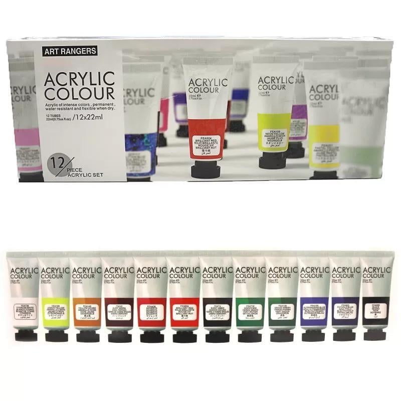 Акрилові фарби для малювання Rangers Josef Otten Art пастель в тюбиках 12 кольорів 22 мл (1641612601)