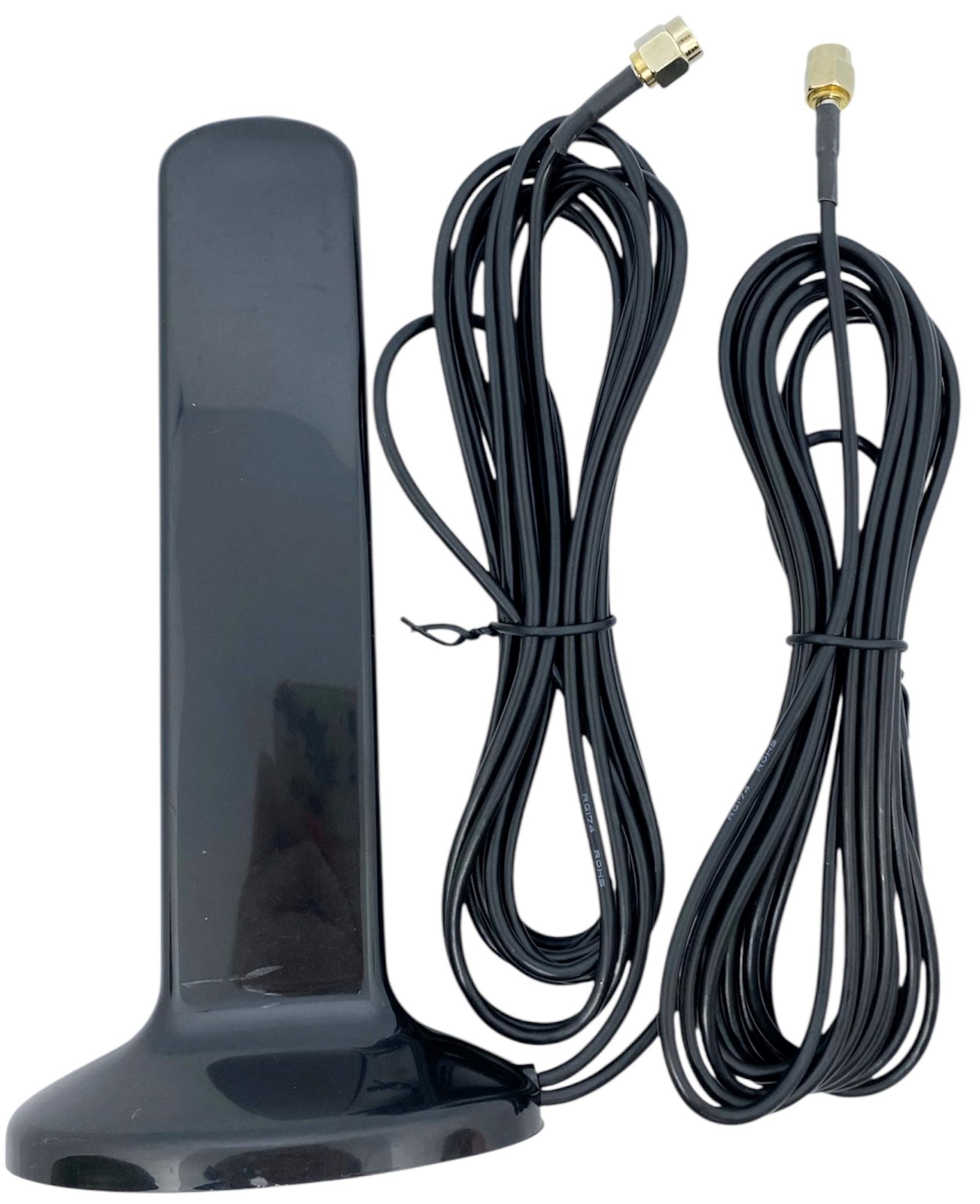 Антена автомобільна MIMO 16 Дб інтернет 4G SMA male кабель 3 м неодимовий магніт широкосмугова 800-2700 Мгц (27182344)