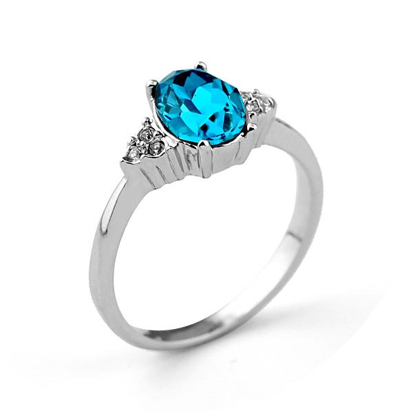 Кольцо с кристаллами Сваровски 5115174 Italina р. 17 Бирюзовый