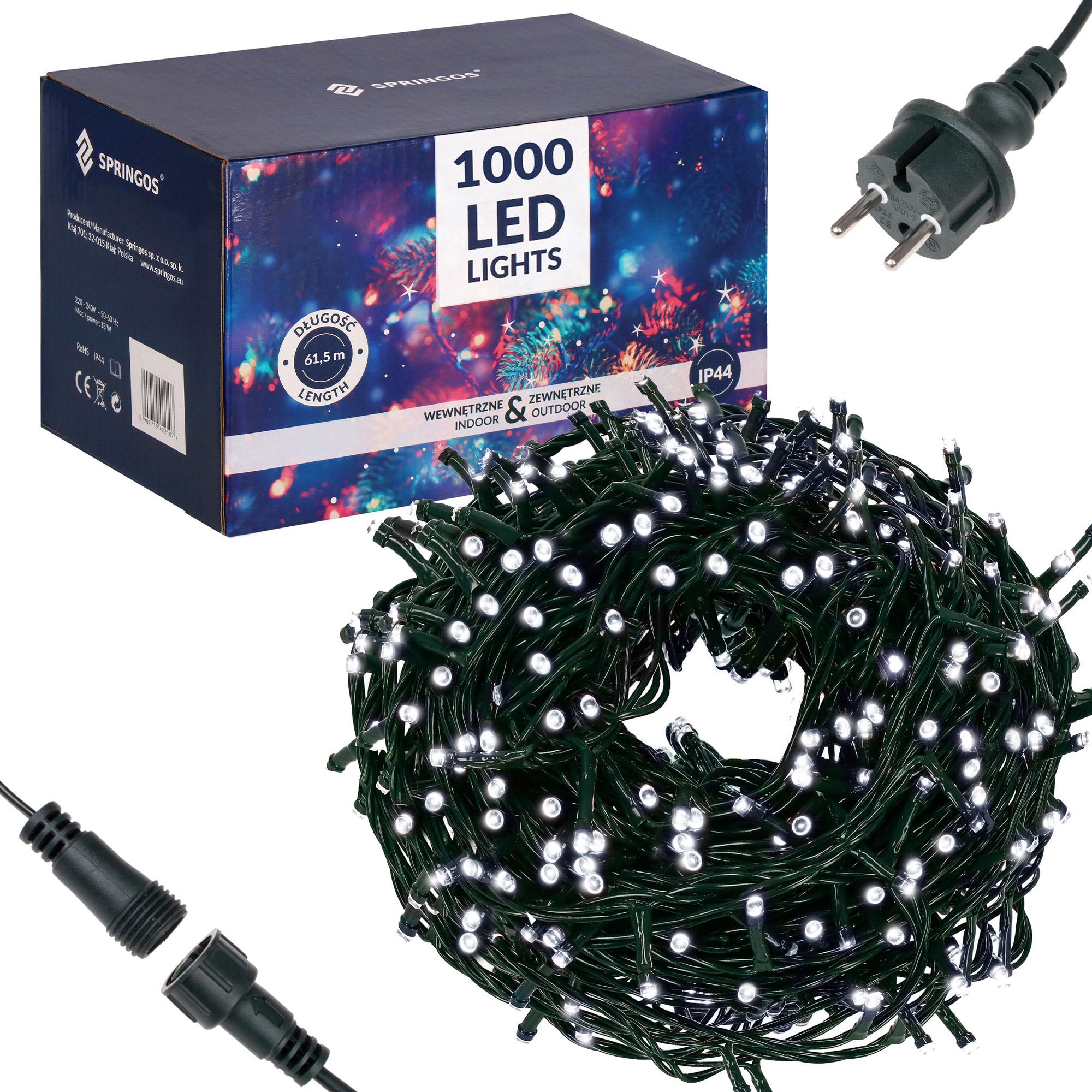 Гірлянда Springos вулична/зовнішня 1000 LED 60 м Cold white (CL1004)