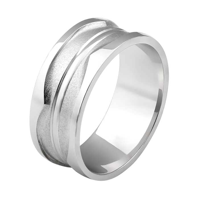 Обручка срібна з хвилеподібним рельєфним візерунком р. 18