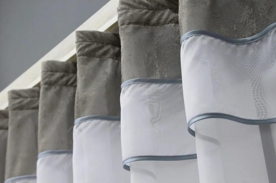 Гардина кухонная с аркой 280х170 см Белый/Серо-бежевый (036к) - фото 3