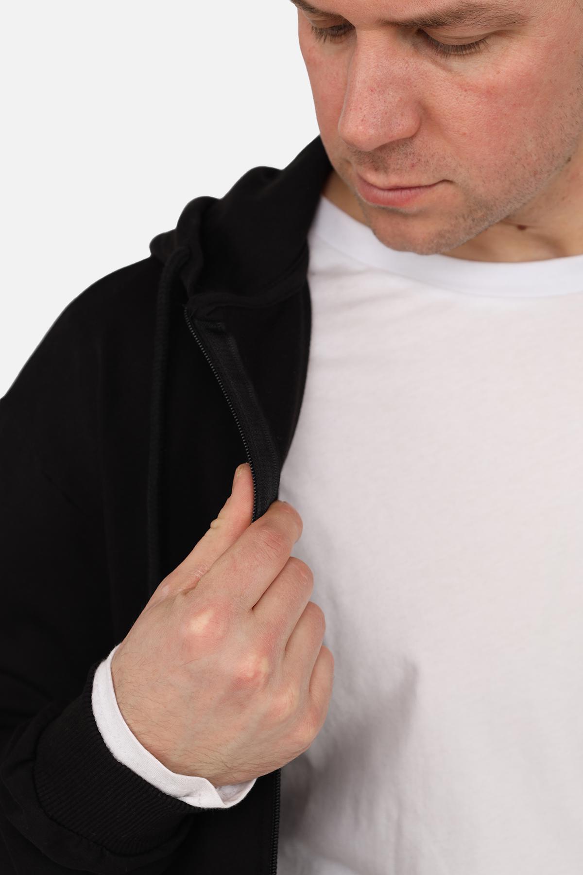 Толстовка чоловіча на блискавці ЦБ-00266205 р. 54 Чорний (SKT001035267) - фото 2