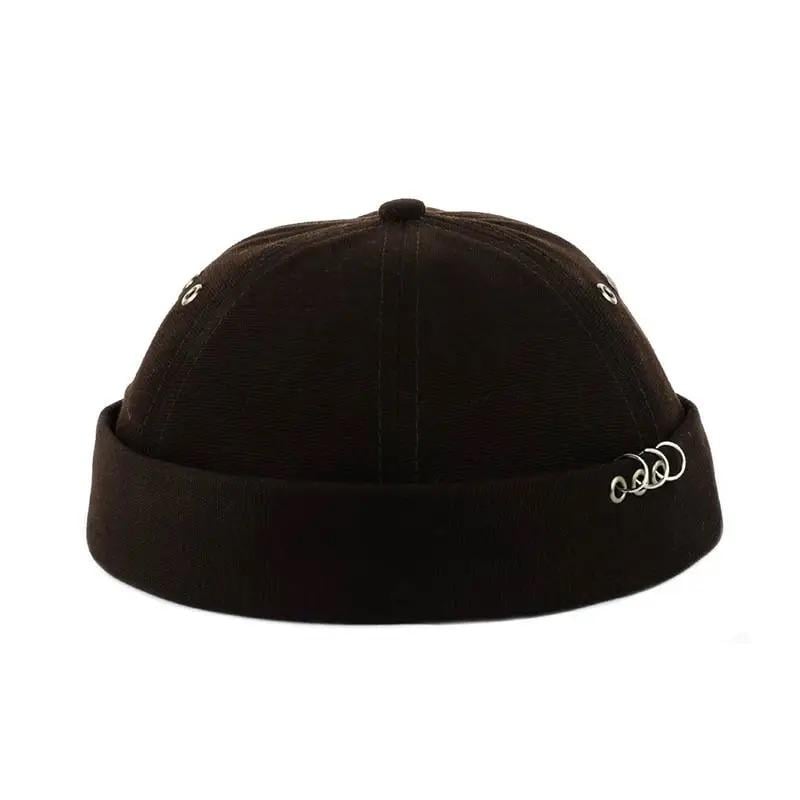 Кепка Докер с кольцами без козырька Шоколадный