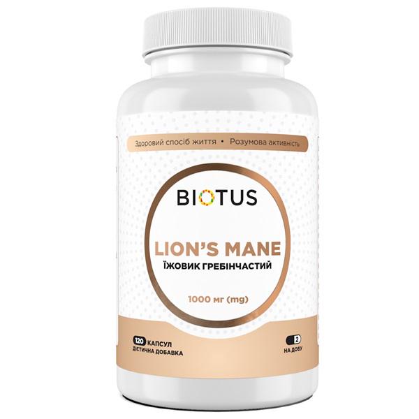 Комплекс для профилактики работы мозга Biotus Lion's Mane 1000 мг 120 капс. (000026057) Комплекс для профилактики работы мозга Biotus Lion's Mane 1000 мг 120 капс. (000026057)