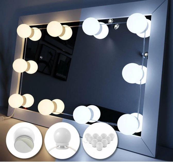 Подсветка для зеркала LED Vanity Mirror Lights с регулировкой яркости 10 ламп 6500k - фото 2