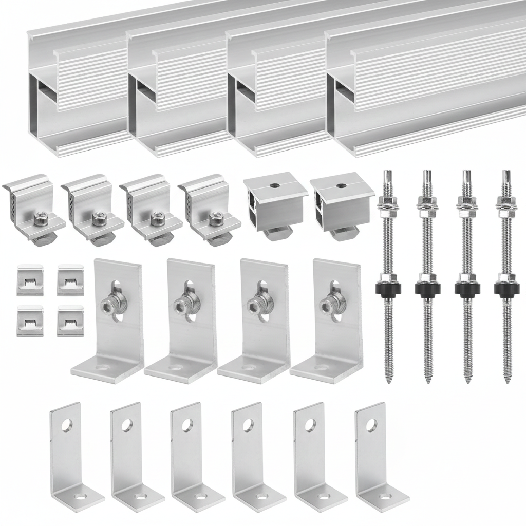 Комплект креплений для 2 солнечных панелей Therlan рейки 200 мм (5/635)