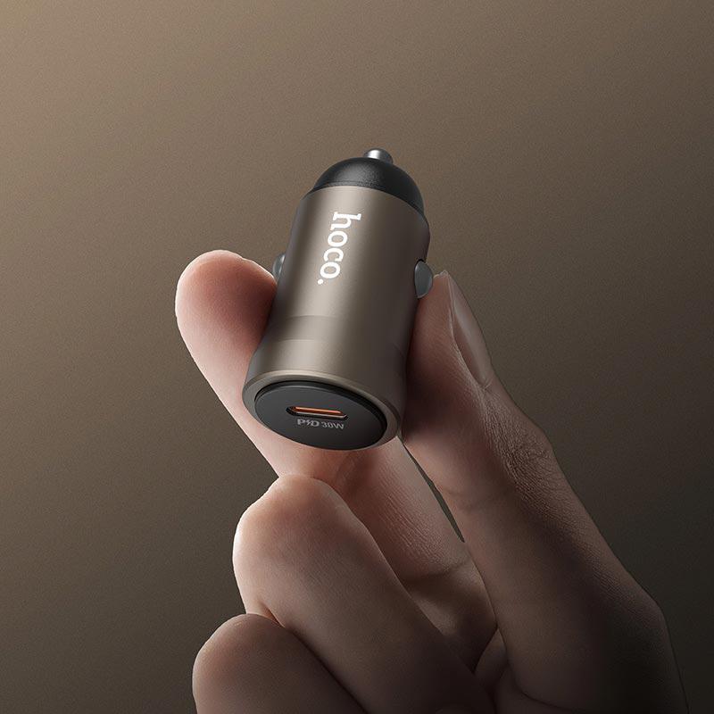Зарядное устройство в авто Hoco Z62A Energy 30 Вт Type-C PD/QC с кабелем Type-C Metal/Grey (24341) - фото 5 Зарядное устройство в авто Hoco Z62A Energy 30 Вт Type-C PD/QC с кабелем Type-C Metal/Grey (24341) - фото 5