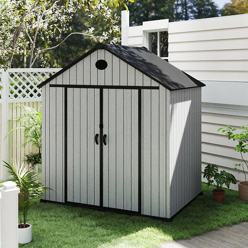 Хозблок-сарай пластиковый BKS 8х6FT с двускатной крышей 2440х2250х1650 мм Хозблок-сарай пластиковый BKS 8х6FT с двускатной крышей 2440х2250х1650 мм