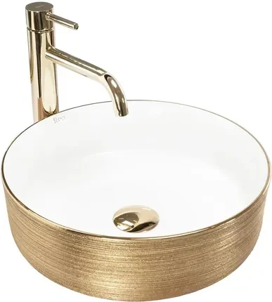 Умывальник Rea Sami White Brush Gold (Rea-U6630)