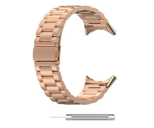 Ремешок металлический для смартчасов Google Pixel Watch 2 Розово-золотой
