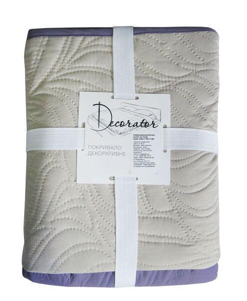 Покрывало двустороннее DECORATOR Листья 140x215 см Сиреневый/Бежевый (22507)