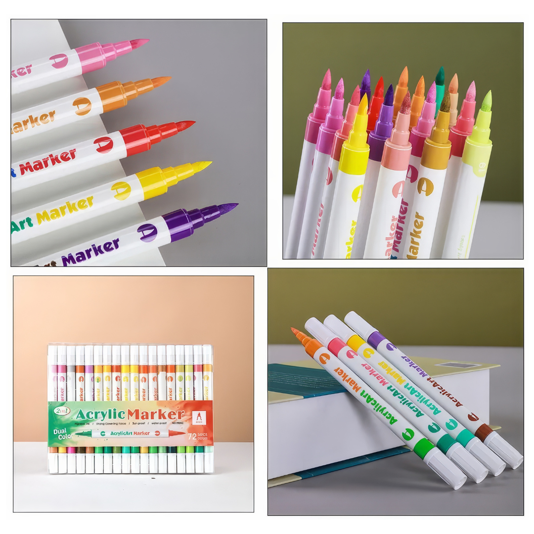 Набір акрилових маркерів на водній основі 24 шт. 48 кольорів (JH-SG-987PVC-48) - фото 7 Набір акрилових маркерів на водній основі 24 шт. 48 кольорів (JH-SG-987PVC-48) - фото 7