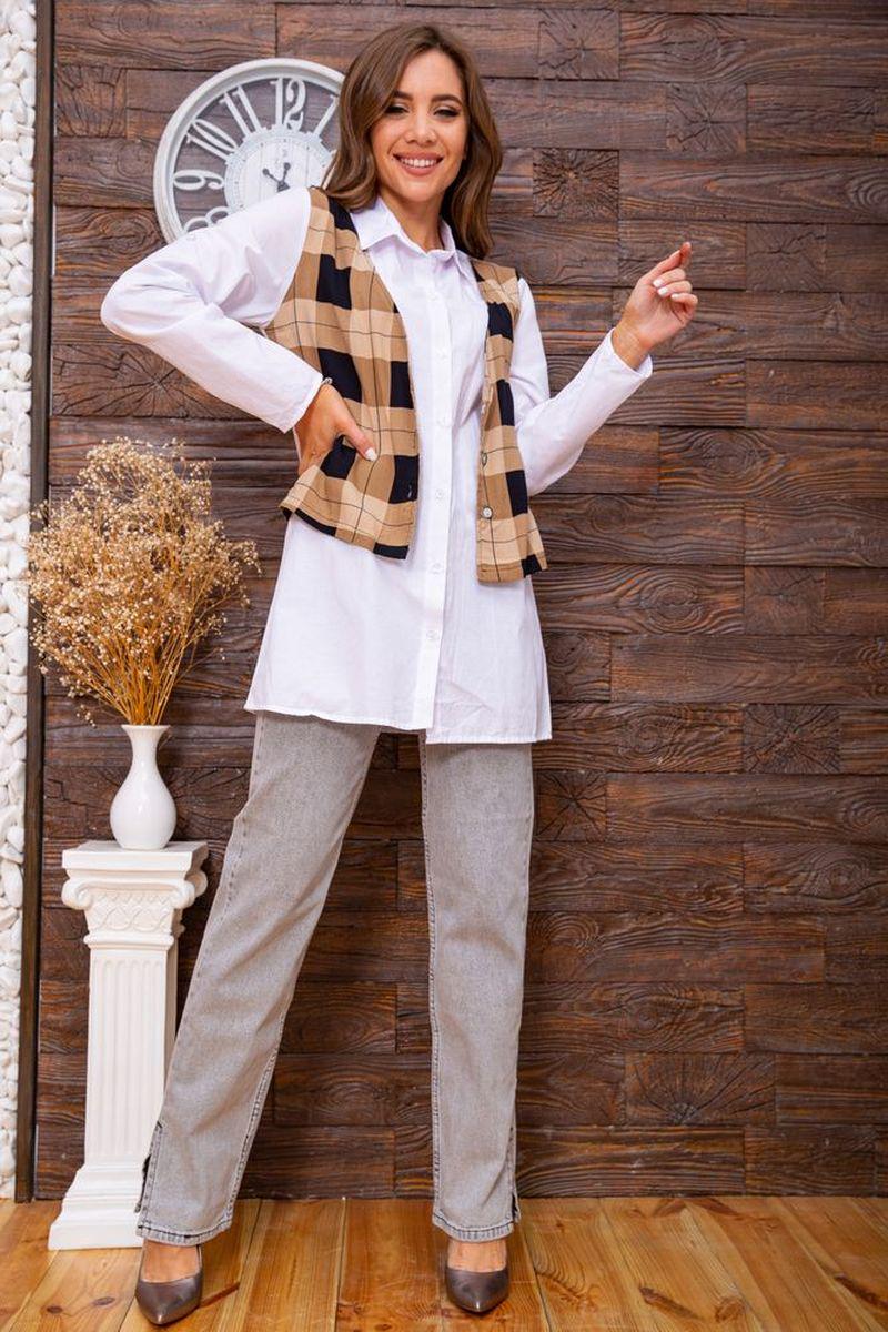 Рубашка женская Ager 119R321-1 XXL Белый/Коричневый - фото 2