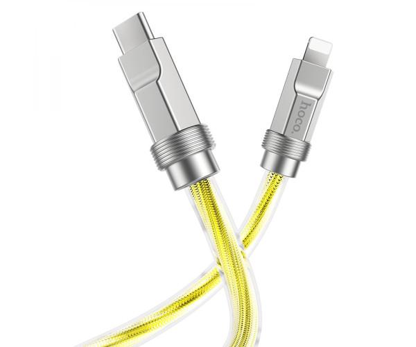 Кабель USB Hoco U113 Solid Silicone Type-C to Lightning 3A 1 м Gold - фото 3