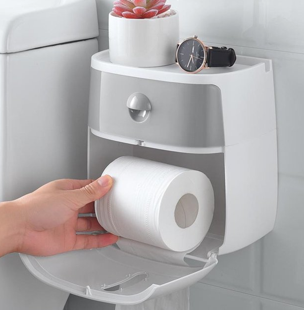 Держатель Towel Holder Ecoco TRSA для туалетной бумаги и бумажных полотенец настенный с полкой для телефона - фото 9